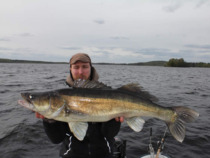 Schweden - Smaland: Angelcamp - Angler mit Fisch